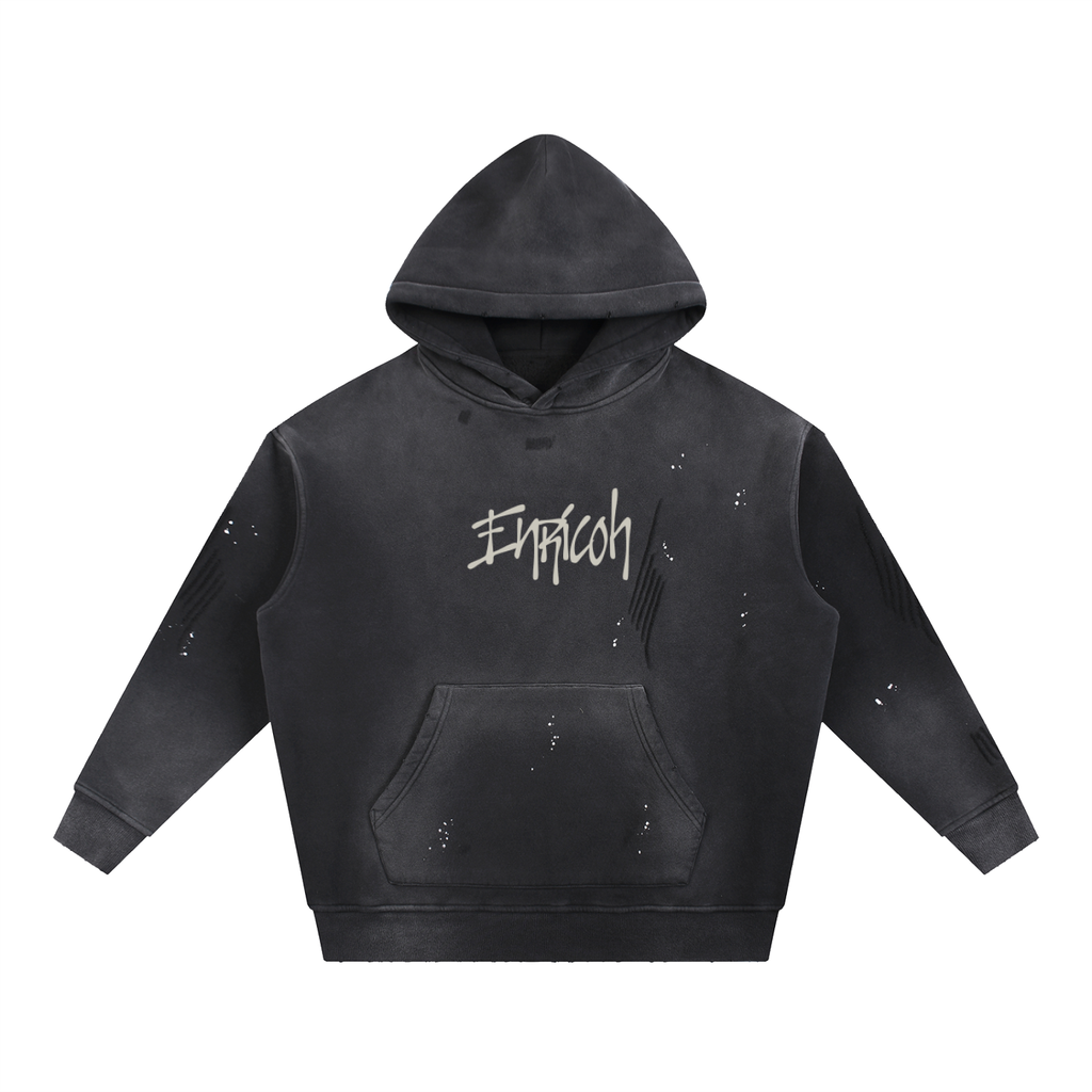 'Get Me Hard' Lyrics Vintage Washed Frayed Fleece Hoodie