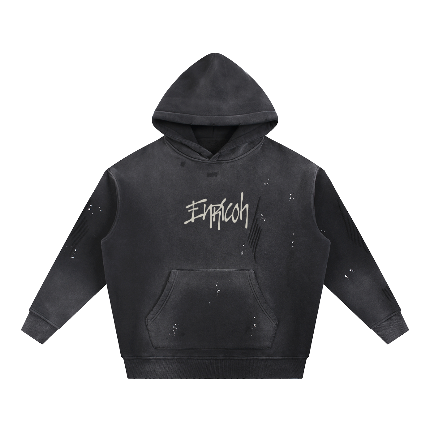 'Get Me Hard' Lyrics Vintage Washed Frayed Fleece Hoodie