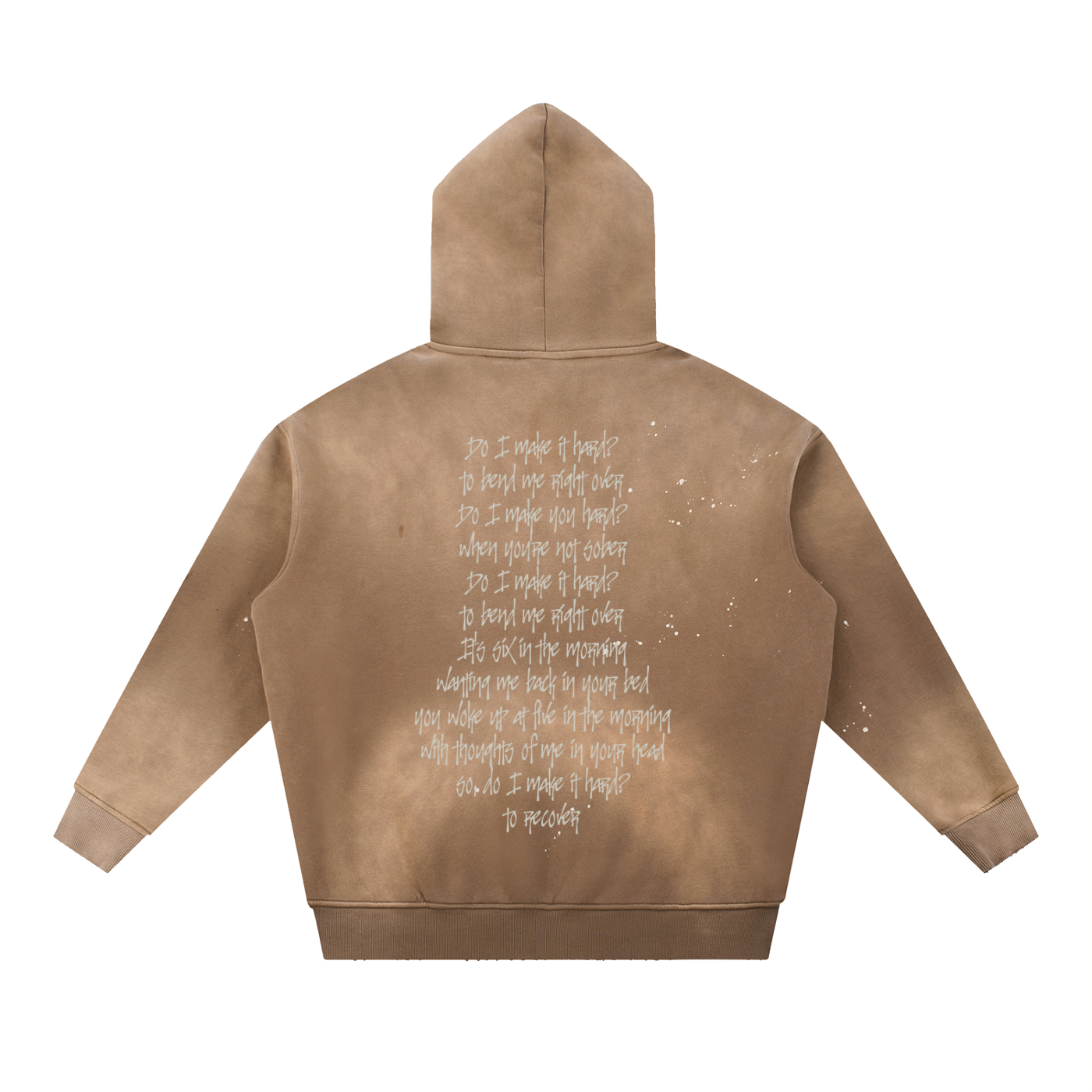 'Get Me Hard' Lyrics Vintage Washed Frayed Fleece Hoodie