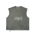 'Can't Get Enough' Lyrics Distressed Grommet Eyelet Tank Top