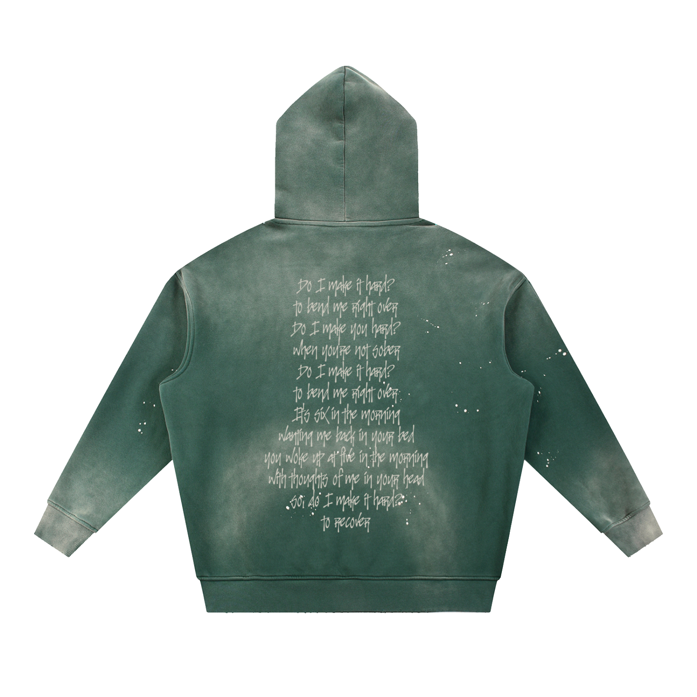 'Get Me Hard' Lyrics Vintage Washed Frayed Fleece Hoodie